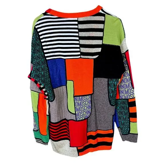 Moschino Couture Jeremy Scott US 6 Patchwork Wool Cardigan Sweater - Picture 2 of 14